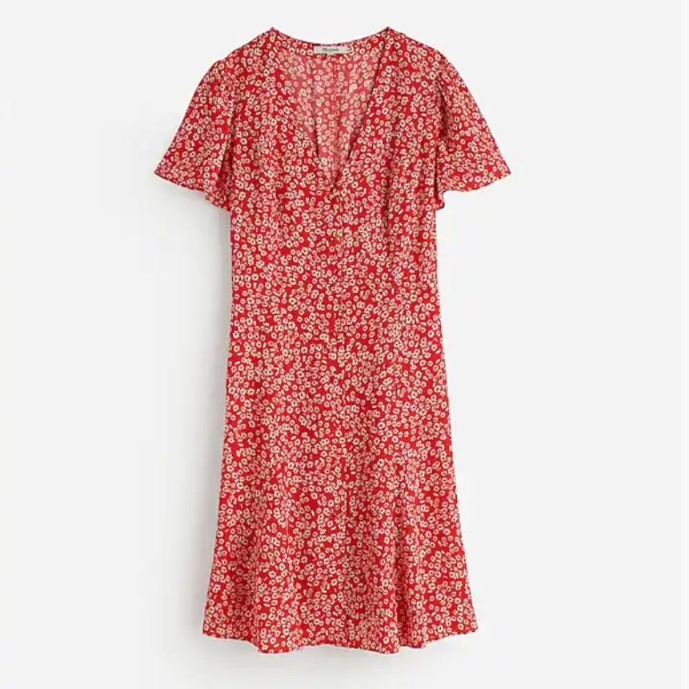 NWT Madewell Flutter-Sleeve Mini Dress in Floral